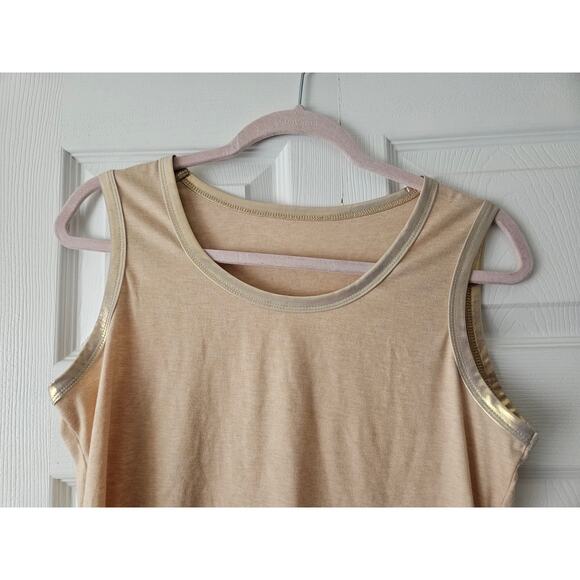 NWOT Super soft cream gold contrast trim tank top, Women's Small - Picture 3 of 4
